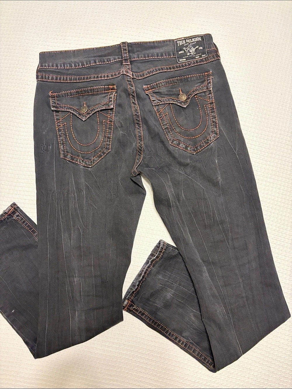 True Religion Ricky Relaxed Straight Black Waist 36